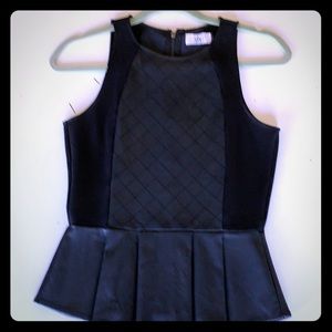 Peplum leather dolce vita top